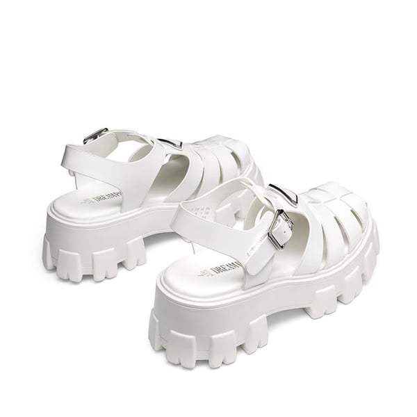 Lug Sole Platform Sandals - WHITE-PAT - 4